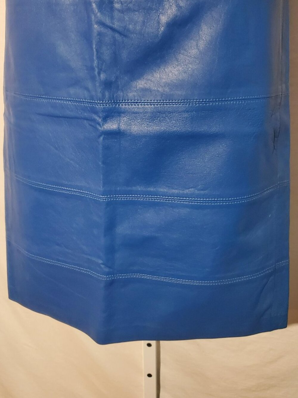 La Nouvelle Renaissance Blue Leather Pencil Skirt Vintage/Y2K - Marked size 10 - Picture 3 of 16